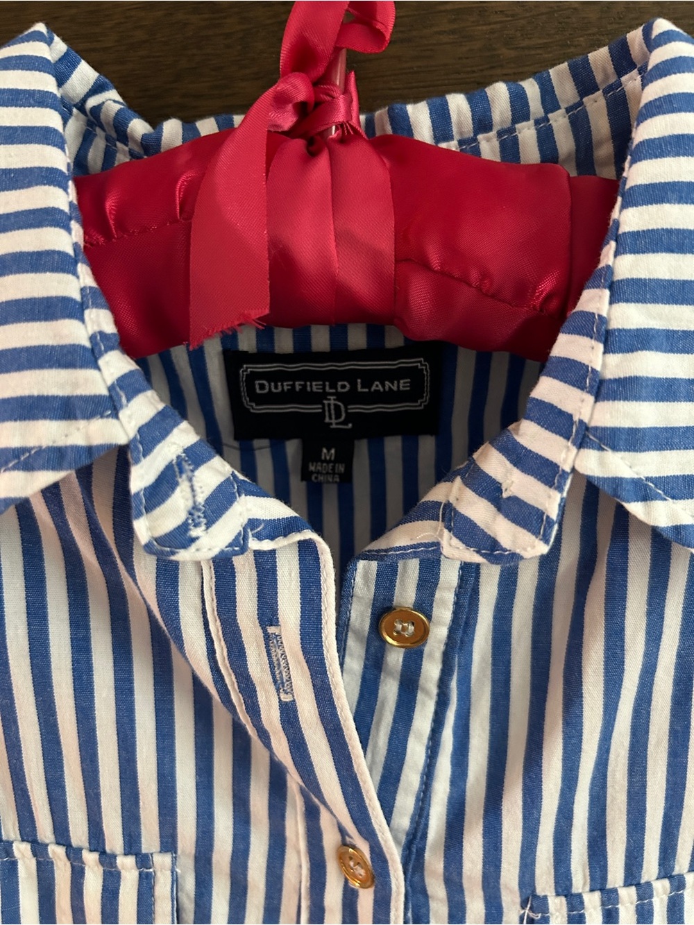 Duffield Lane shirtdress with gold buttons - Picture 2 of 3